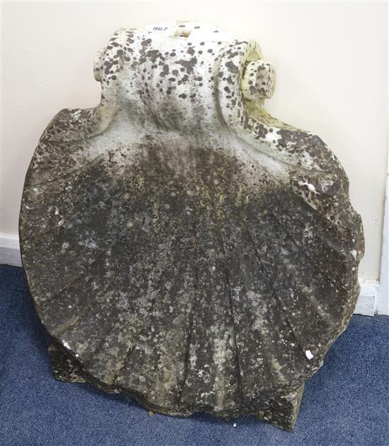 An 18th / 19th century marble scallop W.57cm